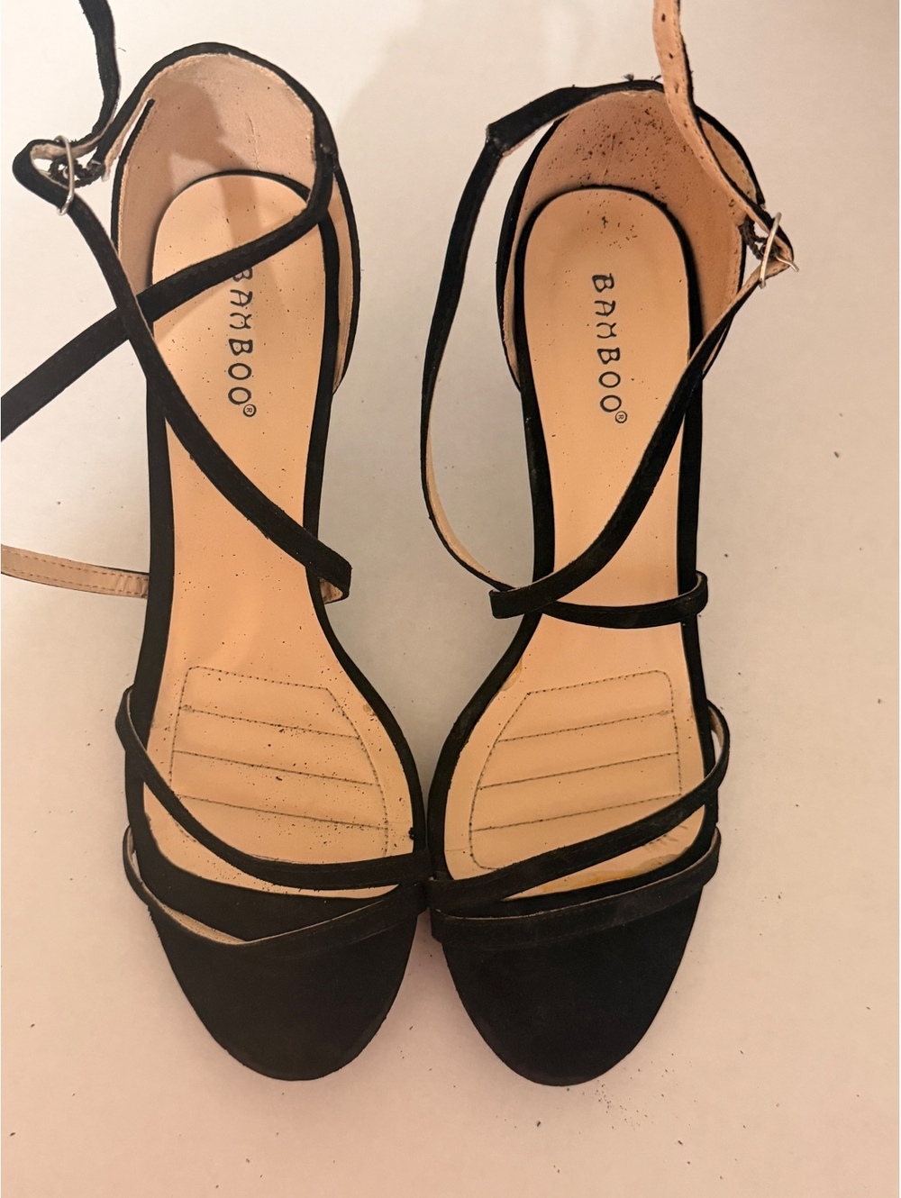 Bamboo Black Strappy Stiletto High Heel Sandals Women’s Size 10